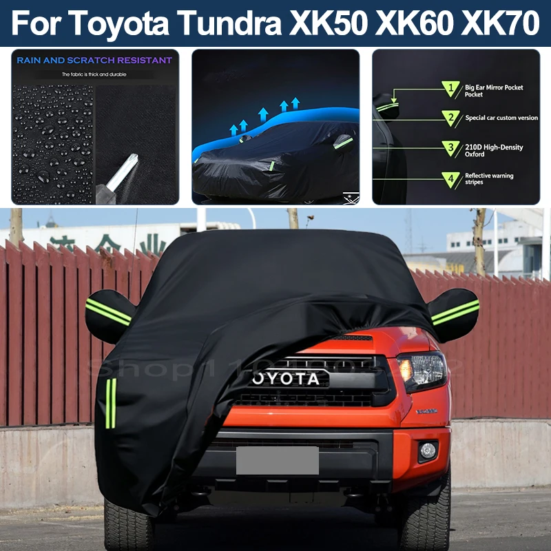 Auto Exterior Sun-Snow Protective Car Cover For Toyota Tundra XK50 XK60 XK70 Waterproof Dustproof Anti-UV Outdoor Cover