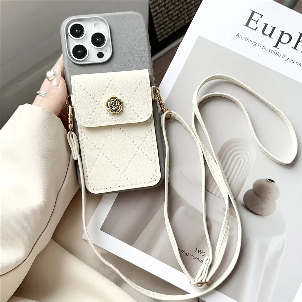 Phone Case For Infinix Hot 50 Pro Plus 50i 40 Pro 40i 30 30i 30 Play NFC 3D Flower Wallet Card Bag Crossbody Lanyard Soft Cover