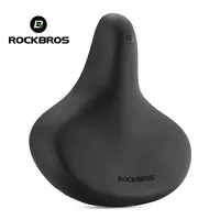 ROCKBROS Bicycle Saddle PVC Leather Comfortable Bike Seat Soft Shock Absorption Oversize Water-Resistant Cycling Cushion