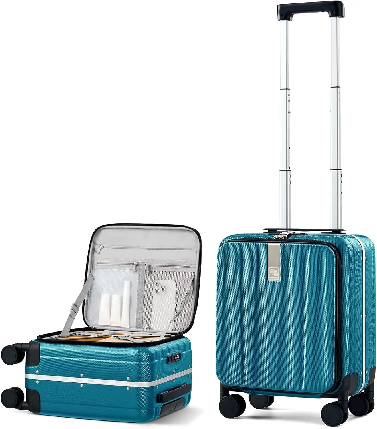 

16-дюймовый жесткий чемодан на колесиках с верхним открытием и алюминиевой рамой для деловых поездок и коротких поездок