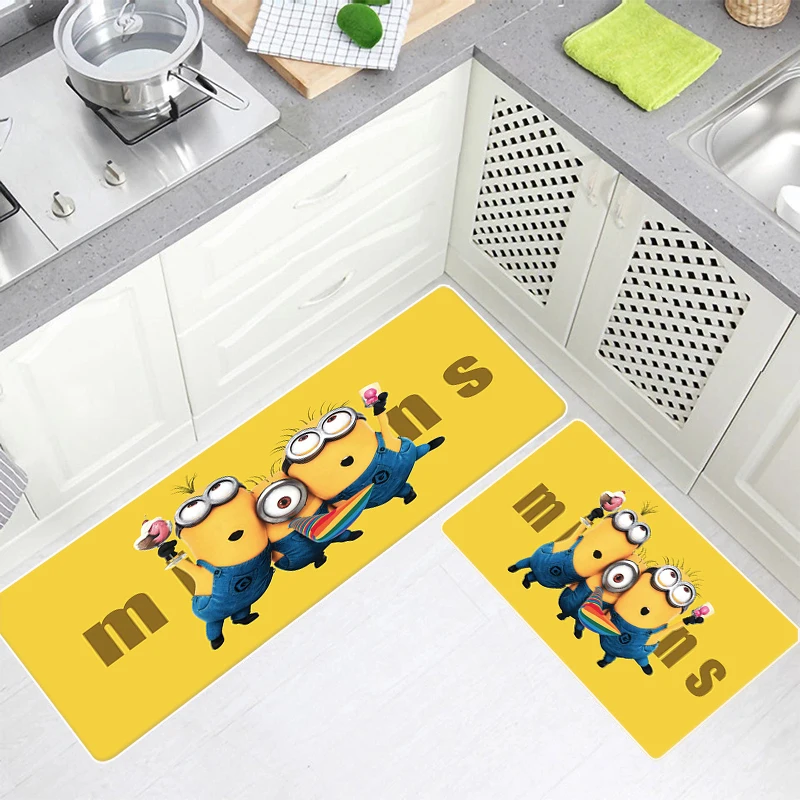 Happy Kitchen Carpet Minions tappeti per soggiorno tappeti per piedi tappeto da bagno tappetini antiscivolo tappetino per corridoio decorazioni per