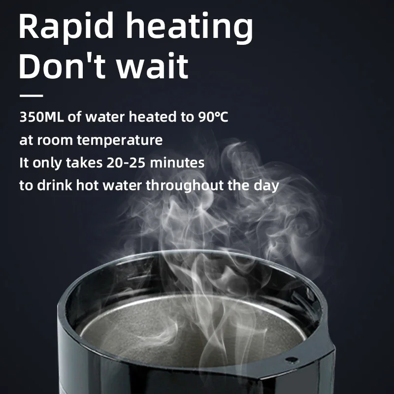12V 24V Smart  Car Heating Cup Electric Kettle Stainless Steel Thermal Insulation Control Touch LCD Display Travel Coffee Mug