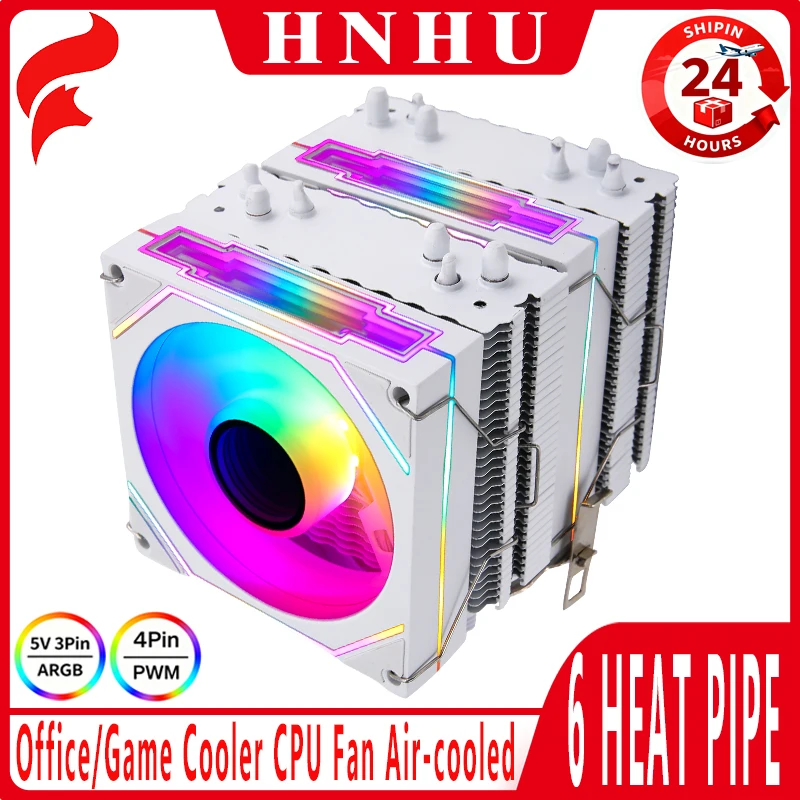 

HNHU Argb 90mm Fan White/Black Themed Radiator Twin Towers 6 Heat Pipe CPU Cooler Compatible LGA2011 1200 1700 115x AMD x79 x99