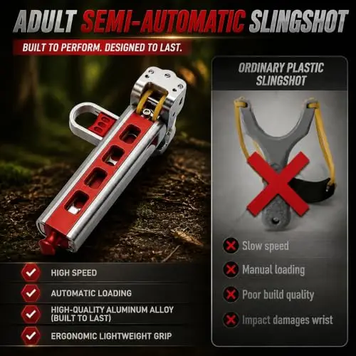 G5 Slingshot:two Automatic Slingshot Capable of Firing Multiple Rounds of All-Metal Beads in Rapid Succession Using A Rubber Ban