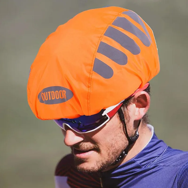 Bicycle Helmet Rain Cover Waterproof MTB Road Bike Helmet Protector Reflective Safety Cap Cycling Accessories view 2