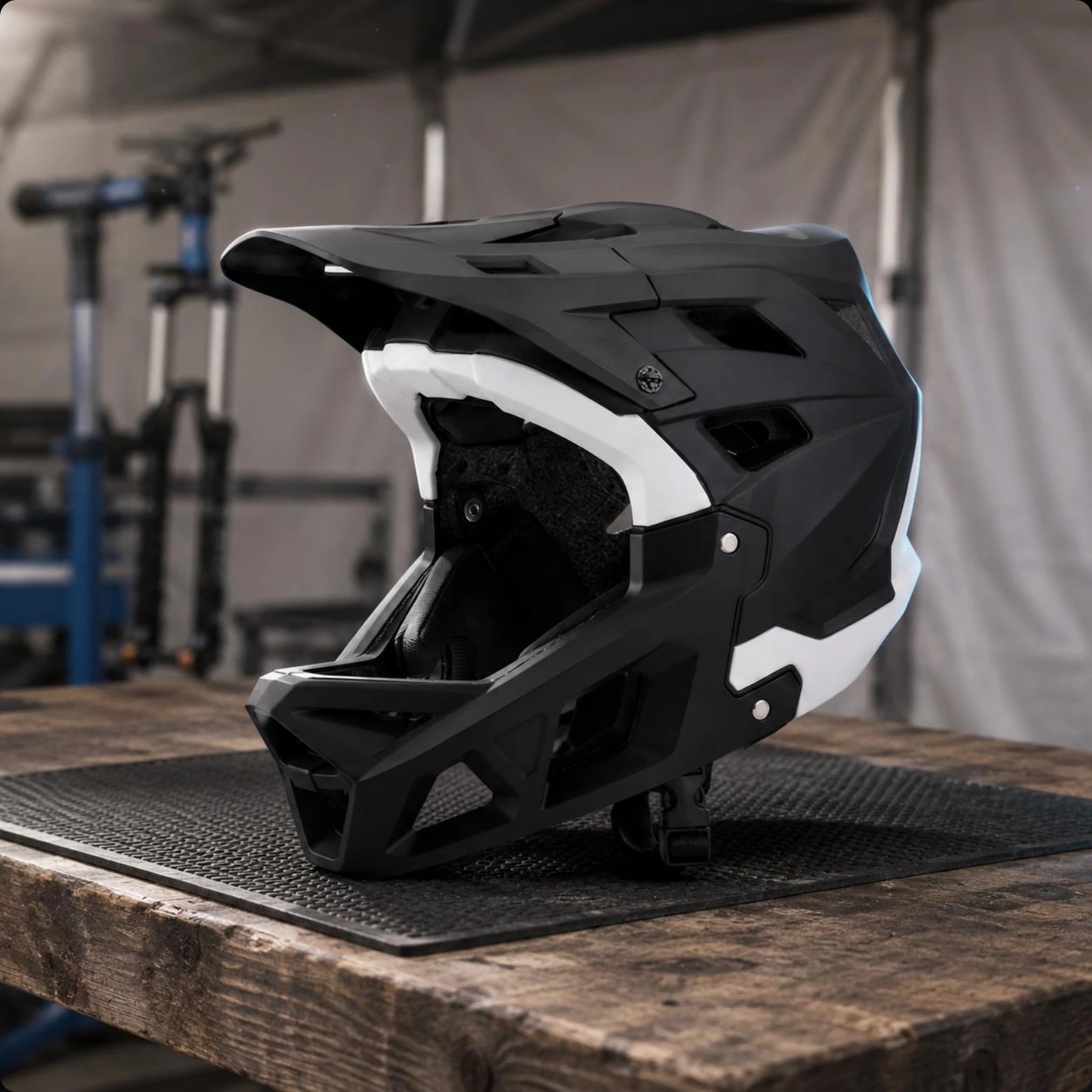 Protective Gear Full Face Bicycle Helmet Impact Resistant Hard Shell Wraparound Form for Mountain Biking