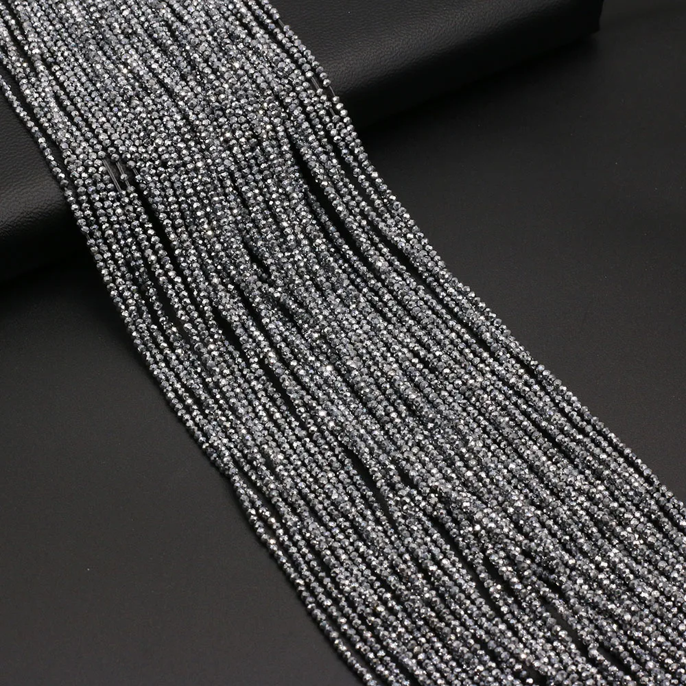 5 Piece 3mm Silver Natural Stone Small Round Beads  Faceted Loose Spacer for Jewelry Making DIY Bracelet Necklace Accessory 38cm