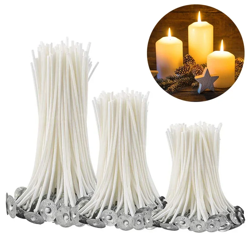 

2.6-20cm 1-100 PCS Candle Wicks Smokeless Wax Pure Cotton Core For DIY Candle Making Pre-Waxed Wicks Party Supplies Sparklers