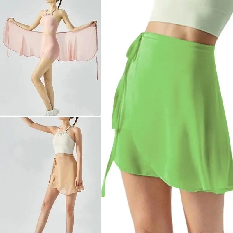 Women Ballet Wrap Skirt with Adjustable Waist Tie Dancing Over Scarf Tutus Skirt 