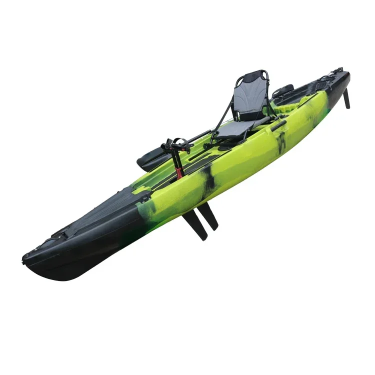 11.8FT Single Seat Sit on Top Fishing Kayak with Pedal Drive One Person Hard Plastic Pedal Kayak for Fishing