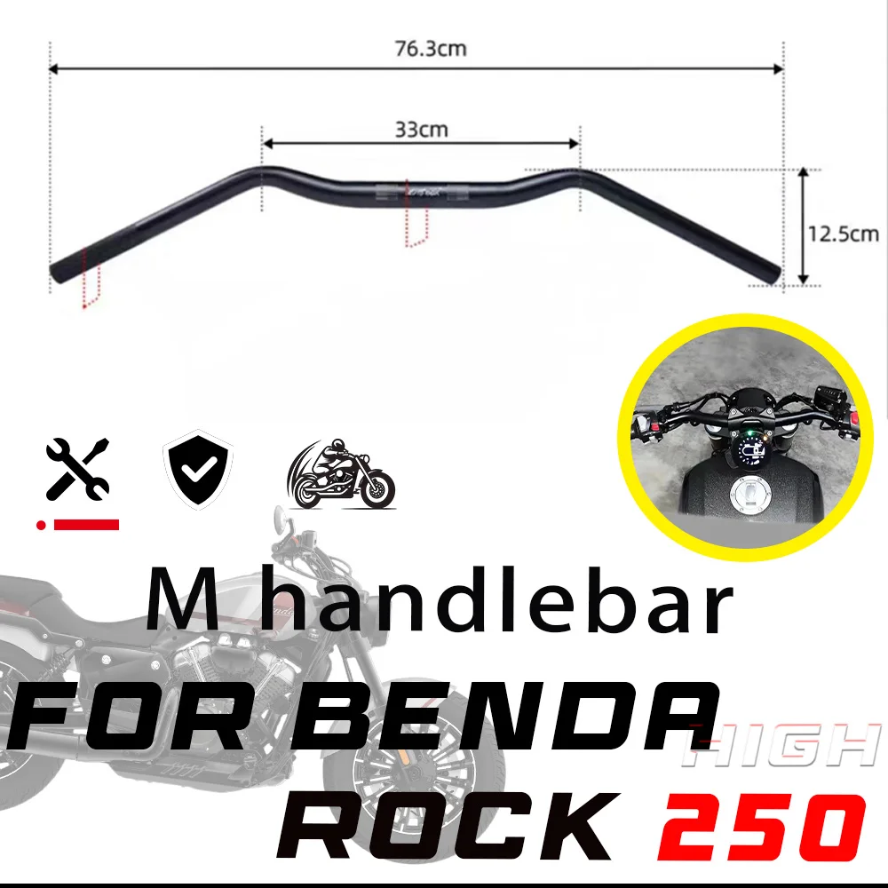 FOR Benda ROCK 250 Custom Handlebars M Style Low-Rise Bars for rock 250