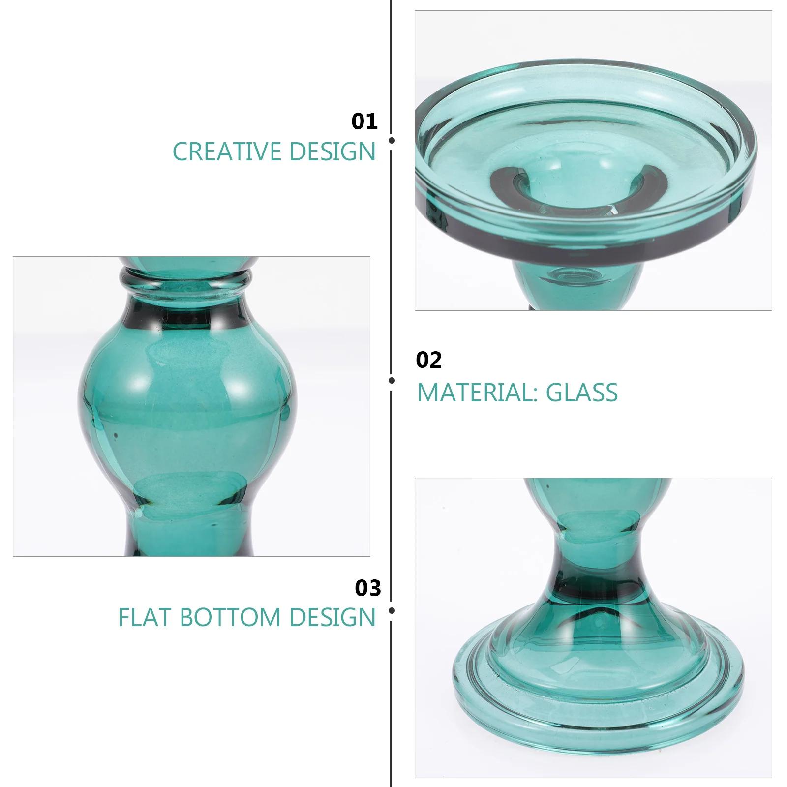 

1Set Decorative Candlesticks Simple Shape Bar Restaurant Wedding Decor Holder Candlestick Holder