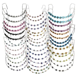 1Pair Colorful Temporary Tooth Decoration With Metal Wires Metal Bracket and Orthodontic Ligature Ties Dental Fashion Decoration