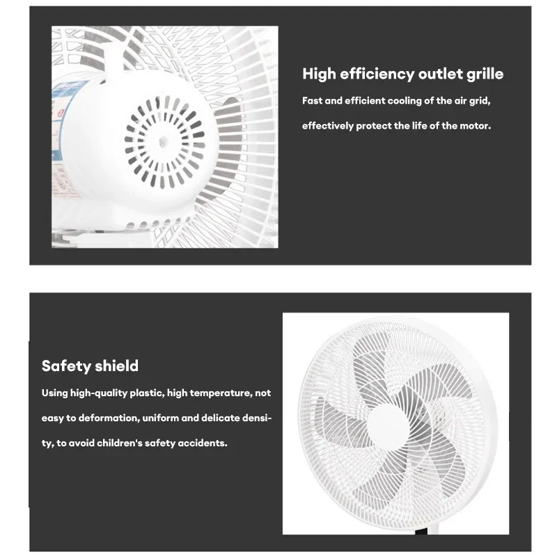 Ventilador de pie con Pedestal inteligente de 16 pulgadas para cocina, hogar y oficina, tiempo de vibración, ventilador de suelo con Control remoto para exteriores, para sala de estar y dormitorio