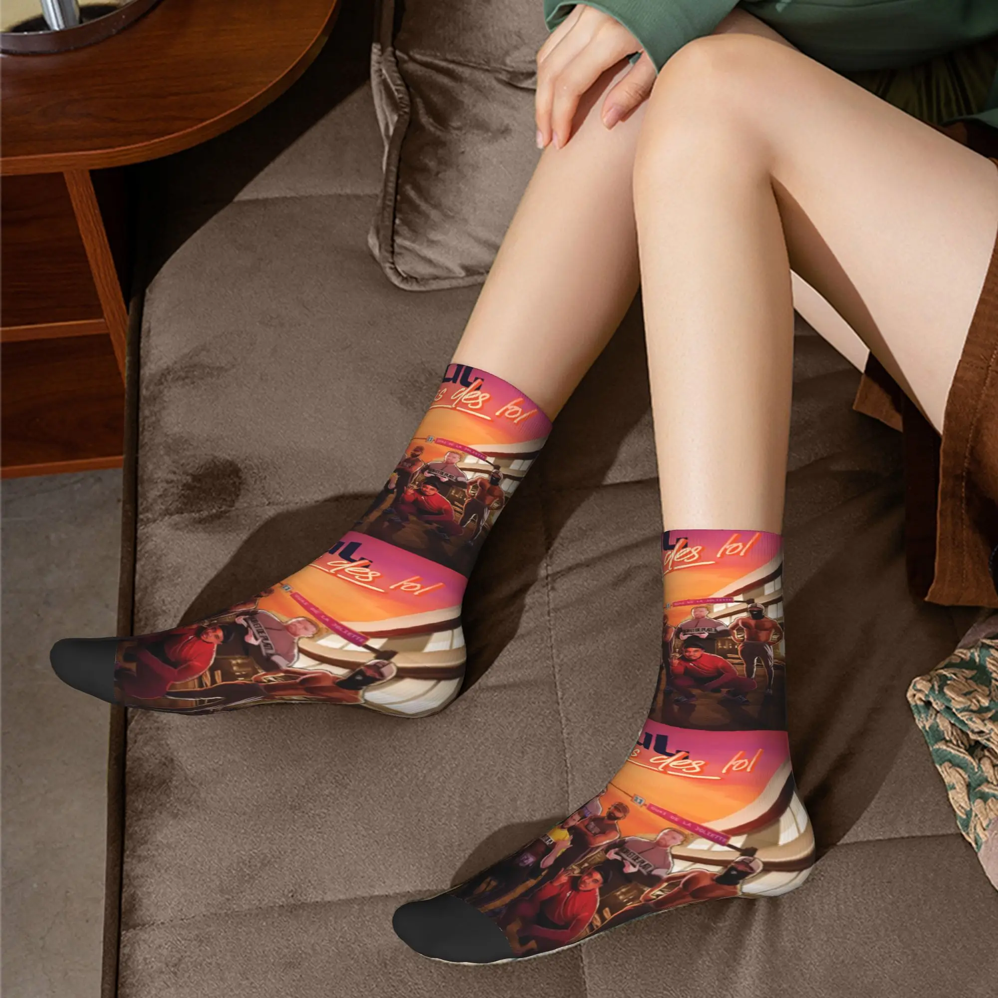 مخصص يوليو مغني الراب الموسيقى الفرنسية المغني رجل طاقم الجوارب للجنسين متعة الربيع الصيف الخريف الشتاء اللباس الجوارب #5