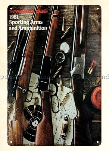 1985 Wter Western Firearms Rifles Shotgun metal tin sign Vintage style