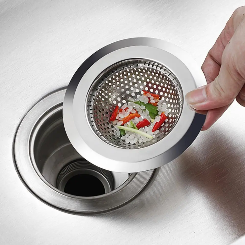 2.6-5.5 Inches Bathroom Sink Drain Filter Rust-proof Anti-clogging Stainless Steel Kitchen Sink Drain Strainer Large Basket Filt