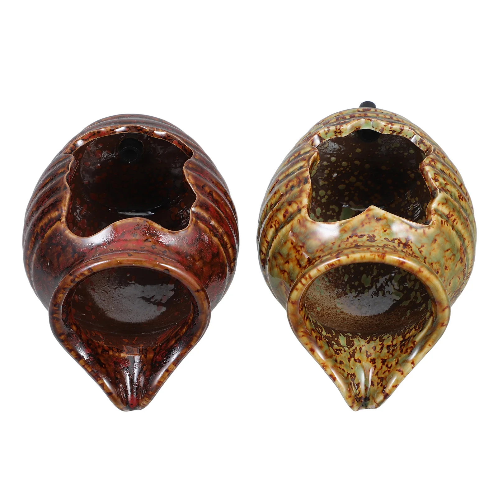 

2Pcs Circulating Ceramic Jar Fountain Mini Waterfall Fountain Indoor Garden Tabletop Fish Tank Decoration Jar for Outdoor