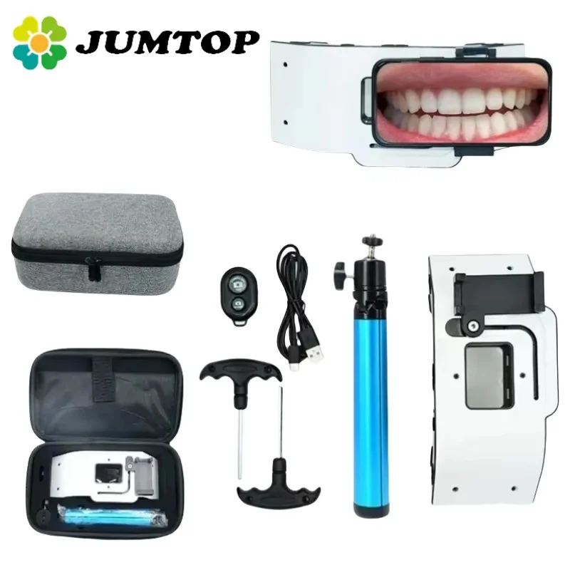 JUMTOP Dental Oral Filling Lamp with Polarizer Light Filter Orthodontics Photography Flash Light with Bracket