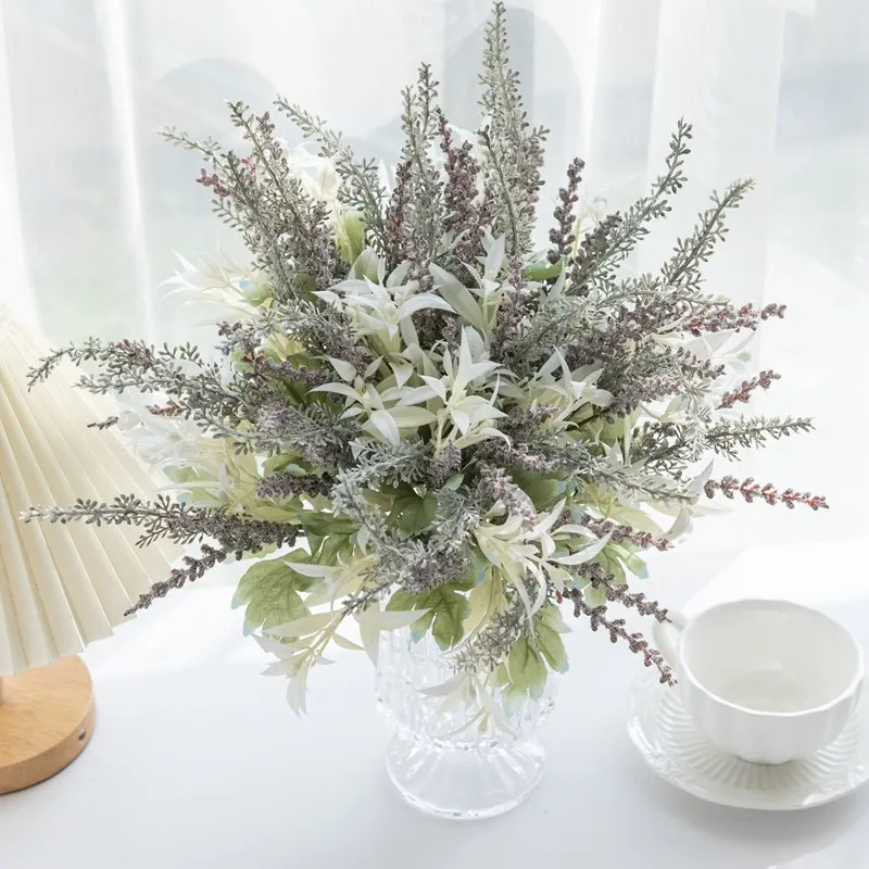 1/3 stücke Künstliche Pflanzen Lavendel Gypsophila Blumen Bouquet DIY Festival Kranz Hochzeit Hause Dekoration Fotografie Requisiten – Detail 2