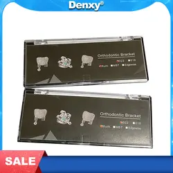 Denxy 5 Sets Hot Sales Dental Orthodontic Bracket Metal Brackets Mesh Base Orthodontic Brace Roth/MBTt/Edgewise Bracket Ortho