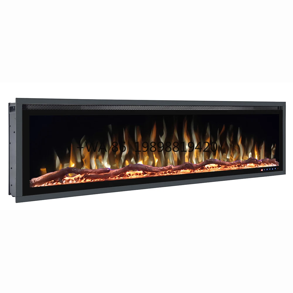 Decorative Wall Recessed  Wall Mounted Glass Panel Insert Electric Fire Place Fireplace