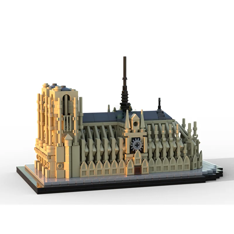 Notre Dame Francja Paryż znaczenie cegły model w skali 1:800 Gotycka architektura kościelna bloki budynek miejski średniowieczny wystrój moc