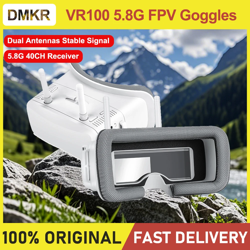 LST VR100 5.8G FPV Goggles Helmet, 40CH Receiver 3.0 Inch Screen Focus Adjustment For RC FPV Racing Drone Micro Whoop