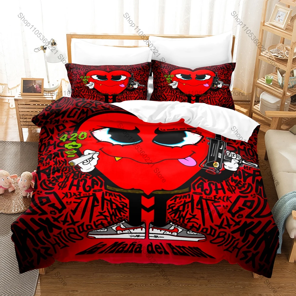 Juego de Ropa de Cama de la Famosa Banda Regional Mexicana La Mafia Del Amor, 1 Funda de Edredón + 2 Fundas de Almohada, Impresión Digital HD, Ropa de Cama Latino