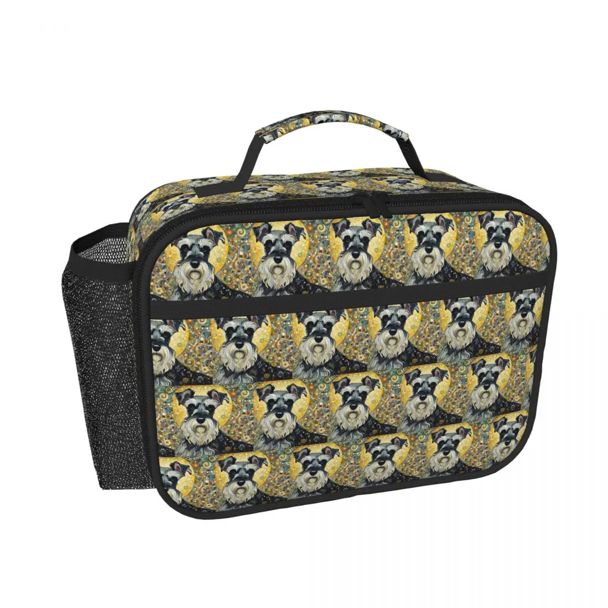 Modern Art Style Schnauzer Insulated Lunch Bag for Women Children Leakproof Food Boxes Thermal Lunch Box Tote