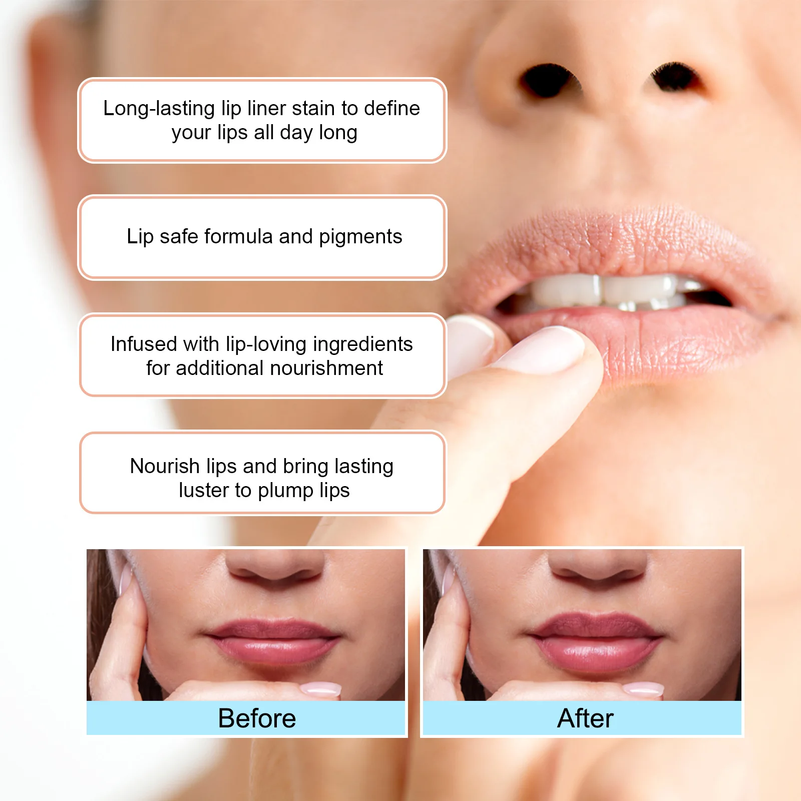 ​ EELHOE-delineador de labios despegable, lápiz labial hidratante resistente al agua de larga duración para maquillaje de labios, delineador de labios, tatuaje, juego de brillo de labios