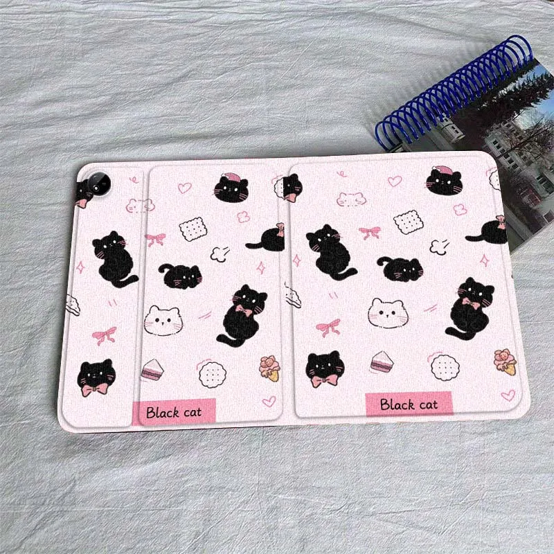 حافظة كمبيوتر لوحي إبداعية على شكل قطة سوداء لهاتف Vivo IQOO Pad2 Pad3 Pad5 Air SE Pro 12.1 12.3 13 11.5 11 بوصة #2