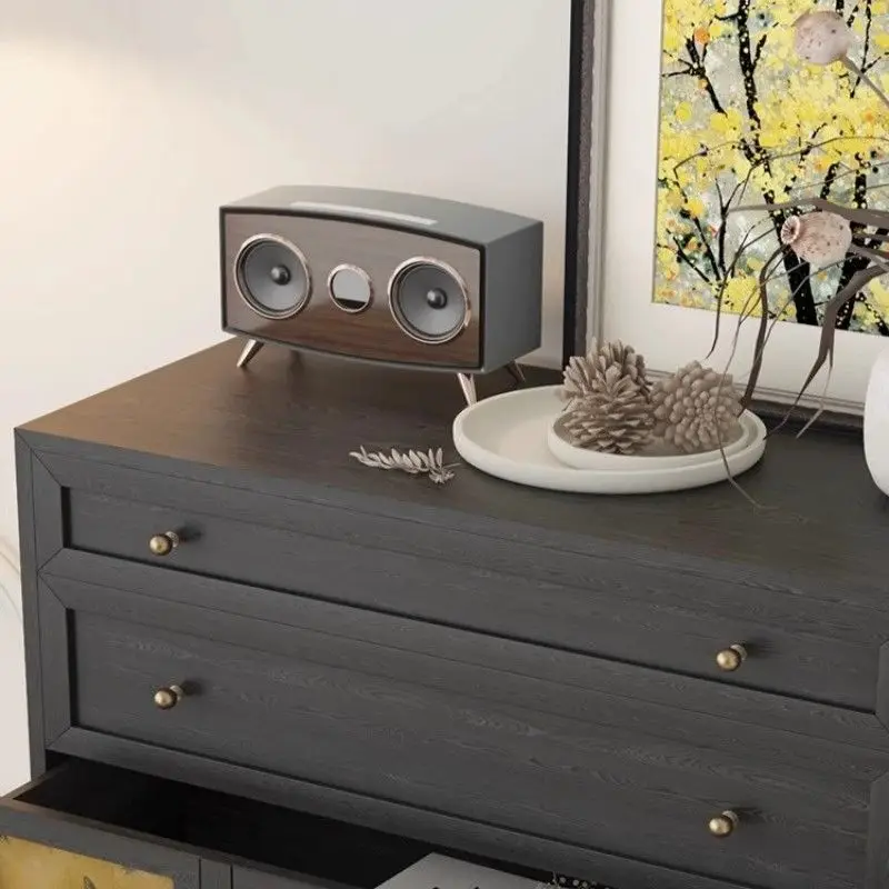 Style médiéval peinture créative concepteur salon salle à manger armoire latérale foyer armoire d'entrée français en bois massif rétro coffre o