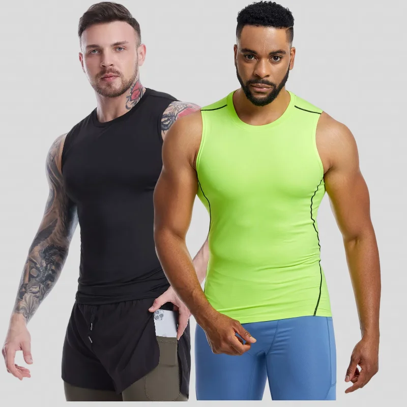 

Summer sports vest men's tight fitting base sleeveless fitness suit sweaty training running quick drying basketball vest