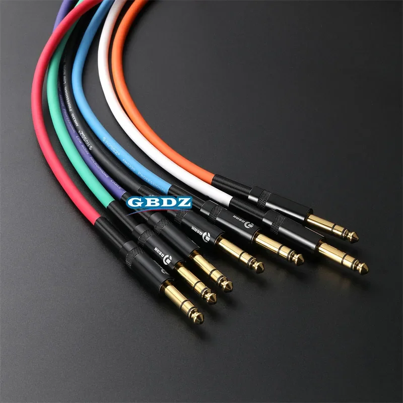 REAN TRS Line 6.5mm Large 3 Core to 6.35mm Male to Male Balanced Audio Cable Connector Suitable for Guitar Audio Mixing Console