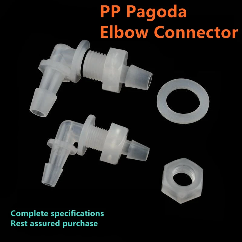 3~100PCS M6~G1/2 To 2.4-11.1mm Plastic Pagoda Elbow + Nut O-Ring  Irrigation System Water Pipe Joints Aquarium Air pump Adapter