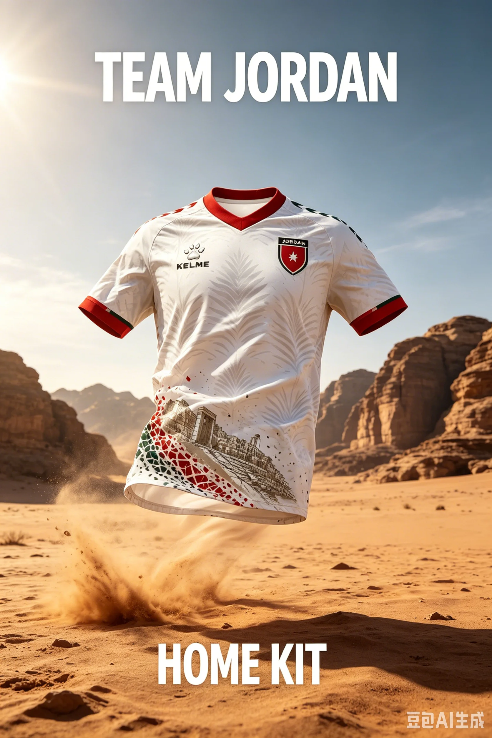 2026 KELME HOT Jordan Fan Red Football Jersey, Crest Print, Lightweight Motorcycle Breathable Sports Top for Unisex & Collectors