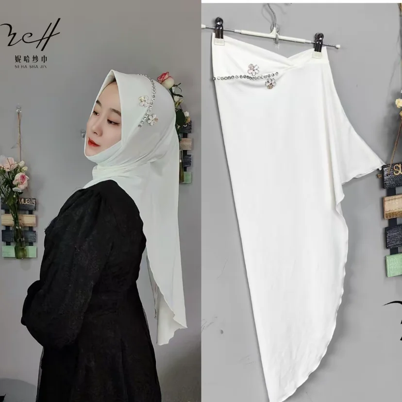 Crystal Linen Handmade Muslim Islam Lady Casual Hijab Covers