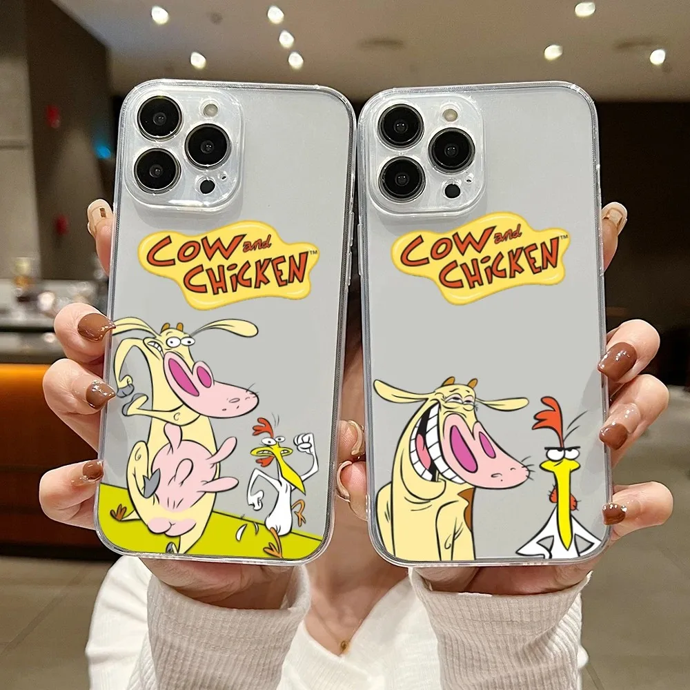 Cow and Chicken Phone Case For iPhone 15 14 13 11 12 Pro Max XS XR Shell