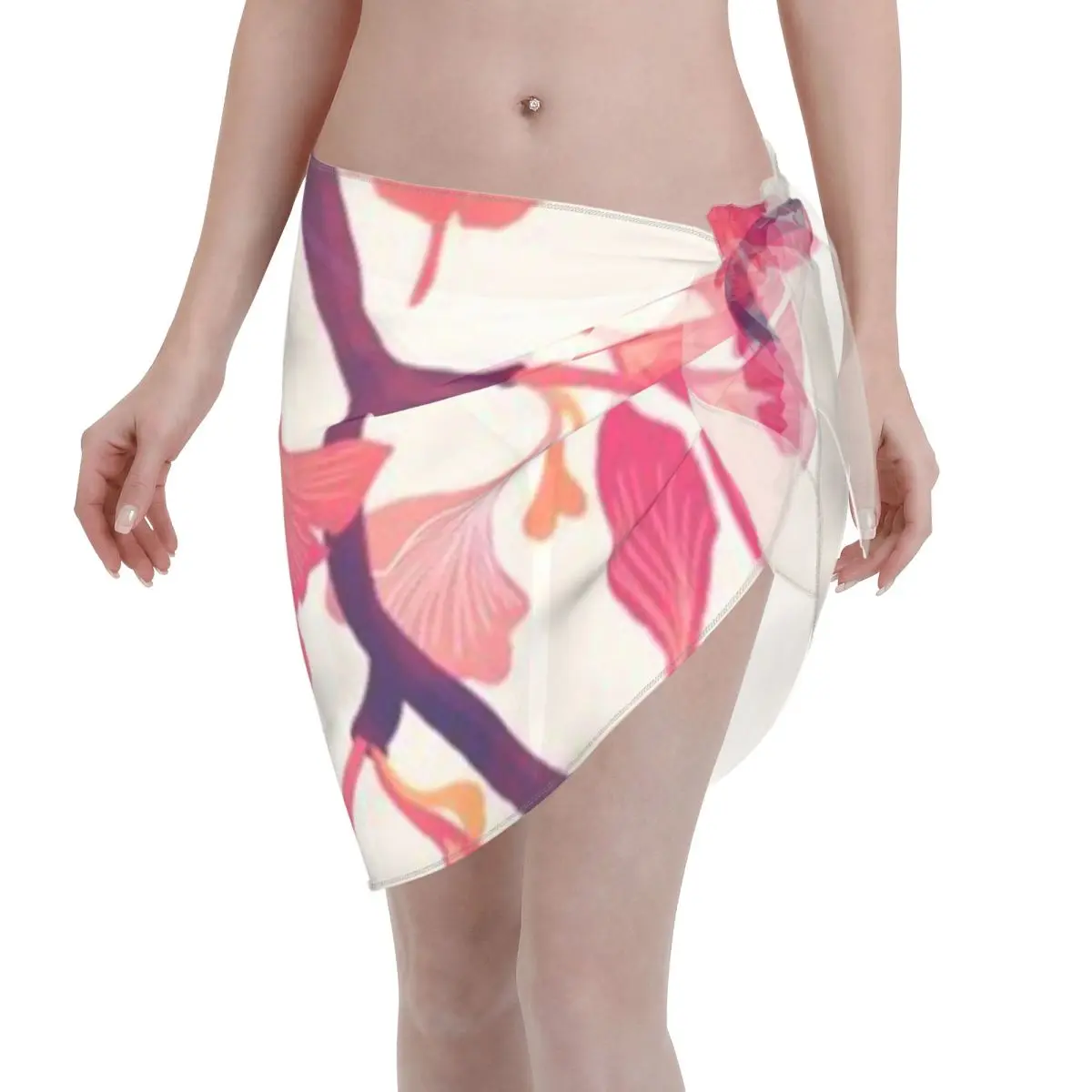 

Promotion O Ginkgo Women's Beach Wrap SkirtHawaii Travel Holiday Cover Up