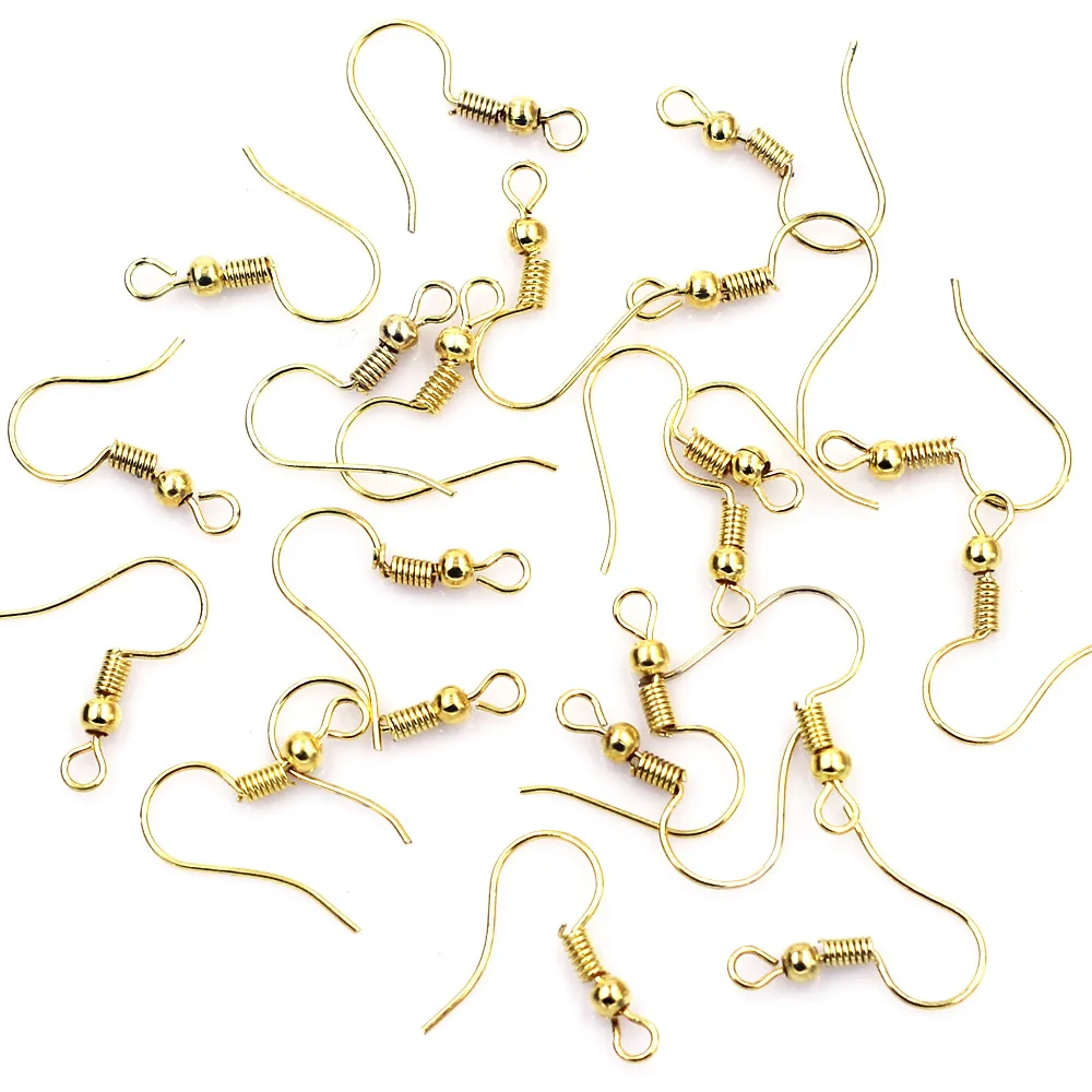 4500 Pcs Wholesale Gold Plated Earring Wire Hooks Jewelry Charms Component Findings 21x18mm