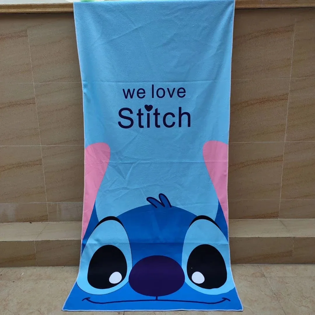 Disney Cute Lilo & Stitch Simba Lion King Baby Bath Towels 75X150cm Love Microfibre Home Wash Kids Adult Beach Swimming Towel