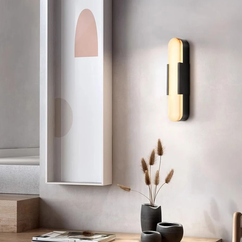 Natural Marble LED Wall Light Good Quality Copper New Style Bedroom Stair Aisle Dinging Room Parlor Sconce Lighting view 3
