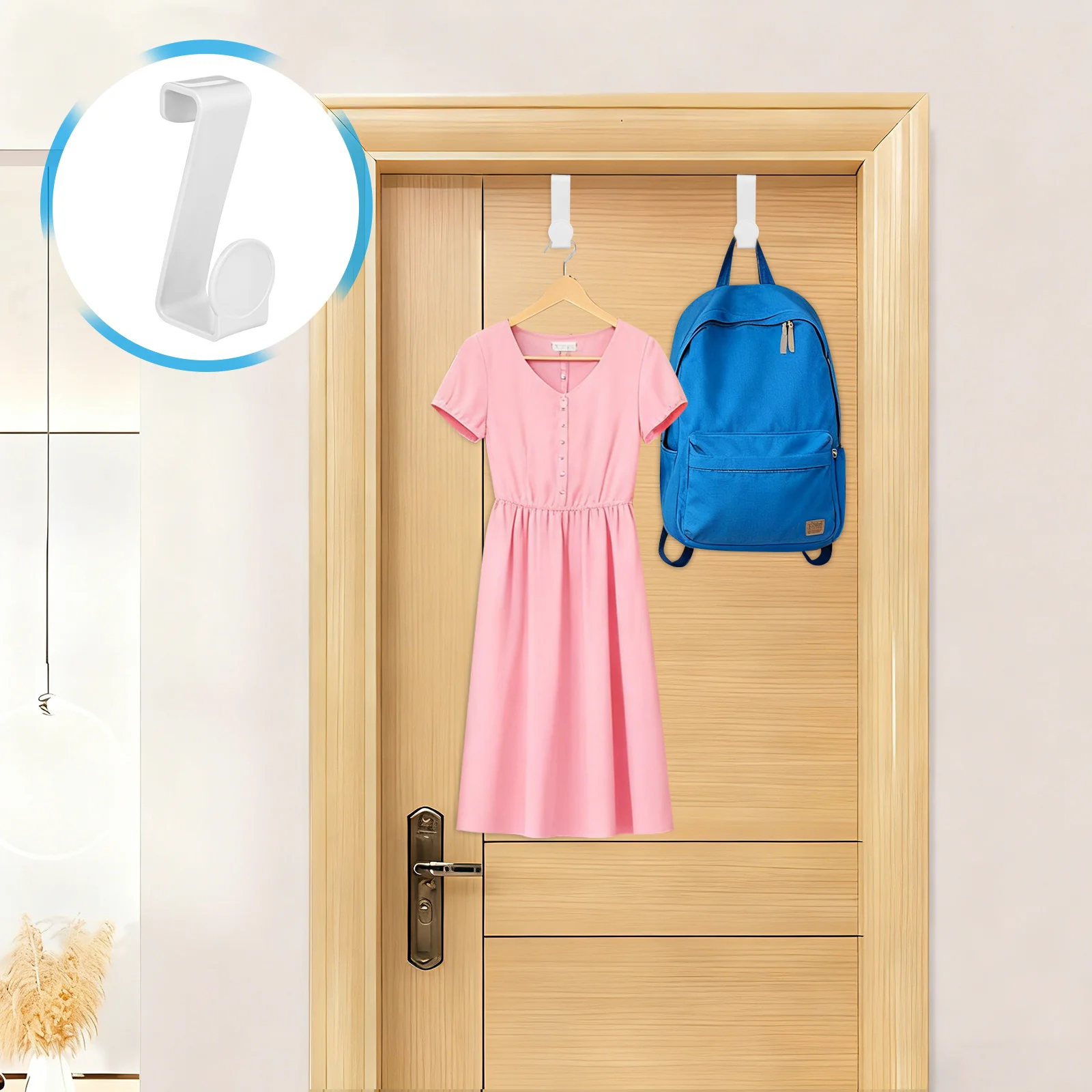 

2pcs Z-Shaped Toilet Seat Hook Bathroom Kitchen Home Organizing Plastic Hooks Back Door Hanging Storage Multi-Functional Potty