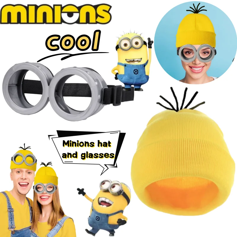 

Minions Despicable Me glasses and hats high-value anime merchandise for men and women cosplay Halloween props and accessories