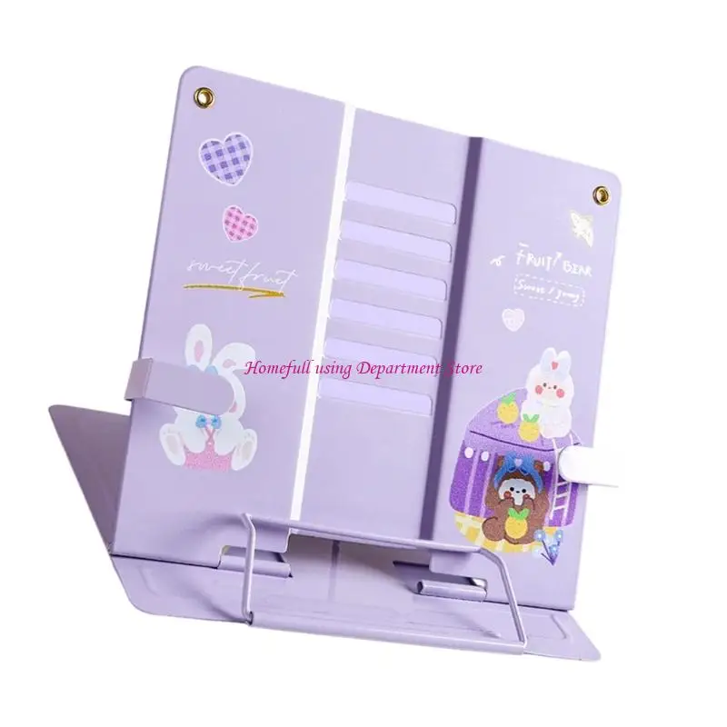 Ergonomic Foldable Reading Stand Metal Frame Adjustable Angles Secure Grip Base For Books Tablets