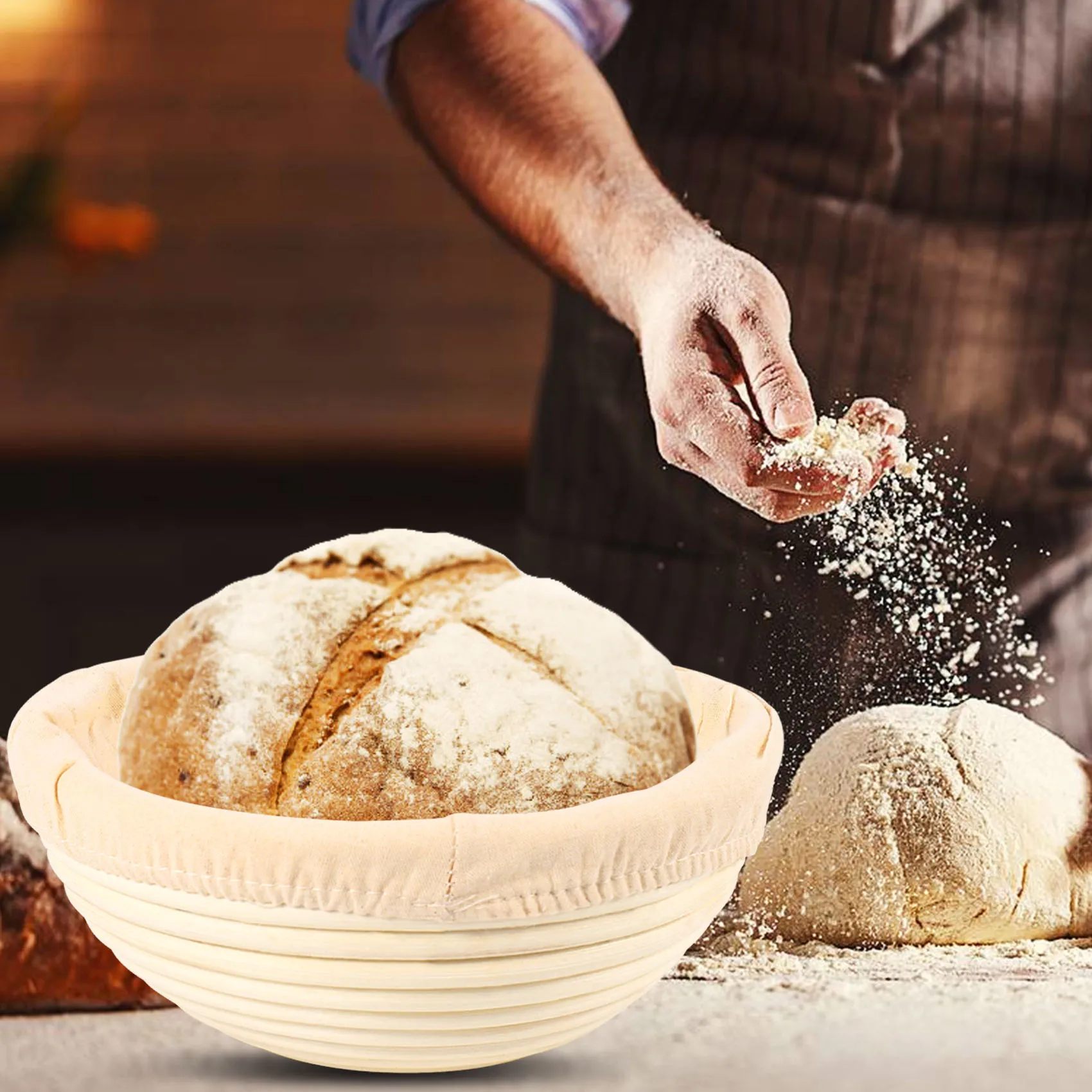 Round Banneton Proofing Basket Set – Brot Form Unbleached Natural Cane Bread Baking Kit With Cloth Liner Limited Time Offer