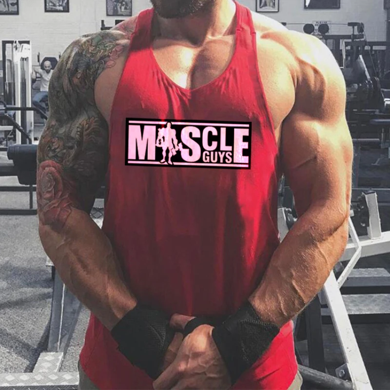 Gyms Stringer Sleeveless Casual T-Shirts Mens Fitness Sport Clothing Summer Cotton Breathable Sportwear Workout Muscle Singlets