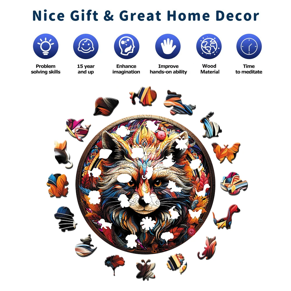 Cat Wooden Puzzle, High Difficulty Toys Puzzle, Concentration Training For Adults, Christma Birthday Holiday Gifts, Home Decor