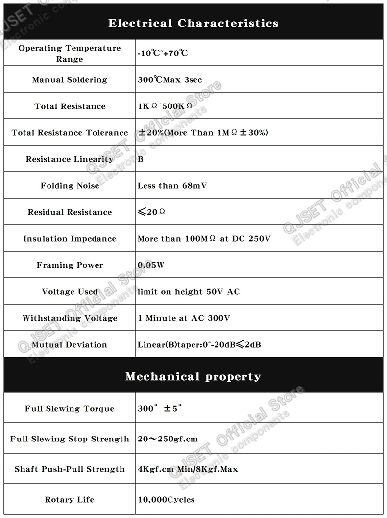 5 stücke WH148 3-pin/6-pin Audio Verstärker Dreh Potentiometer Einstellbaren Widerstand B1KΩ 2K 5K 10K 20K 50K 100K 250K 500K 1M Ohm AG – Detail 11